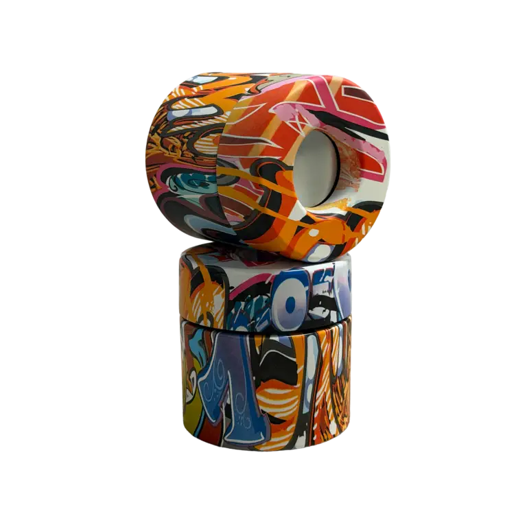 Custom-branded Pop-Vac packaging in multiple colors