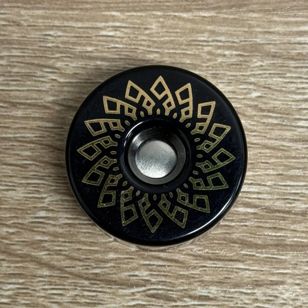 Pop-Vac lid with custom gold mandala lid printing