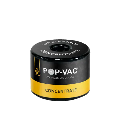 Pop-Vac concentrate jar in gold finish