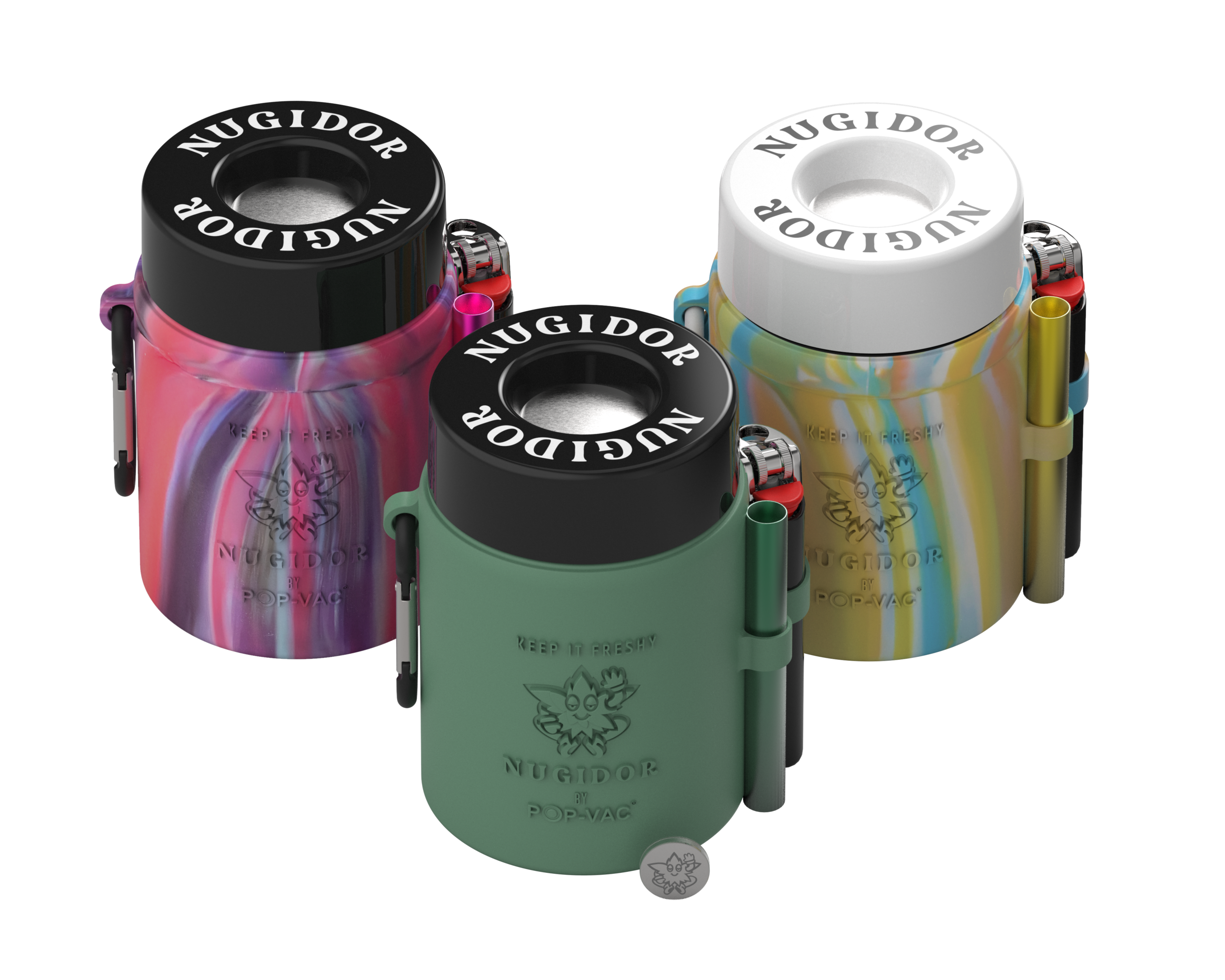 Three Nugidor jars by Pop-Vac