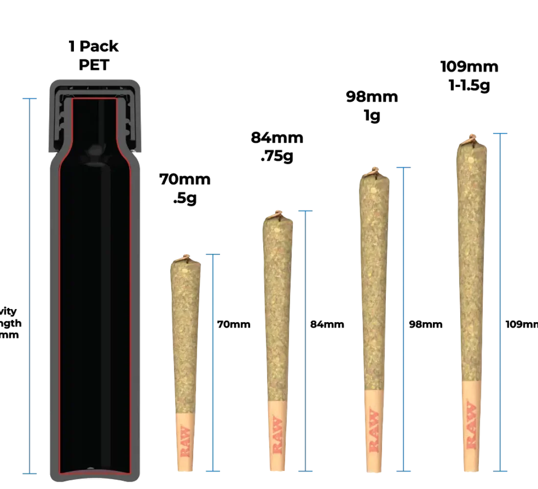 Pop-Vac pre-roll 1-pack PET tube for up to 1.5g joints